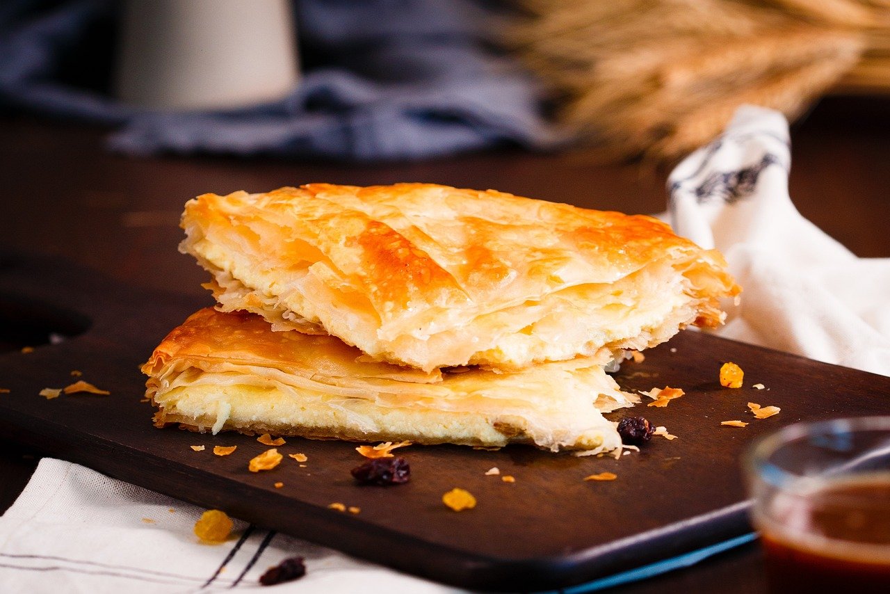 Traditional Balkan pie with layers of flaky pastry